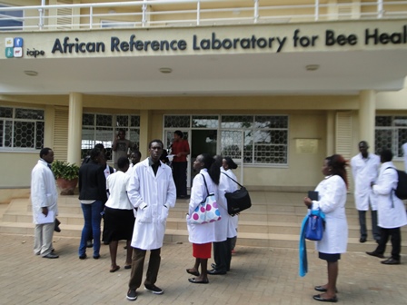 Photo: CEBIB postgraduates tour African Reference Lab for Bee Health, ICIPE 