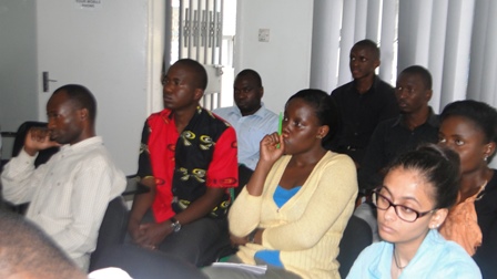 Photo: CEBIB faculty & students keenly follow Dr. Priscilla Ngotho's presentation
