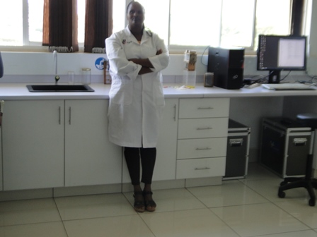 Photo: A research scientist , guides CEBIB postgraduates in African Reference Lab for Bee Health, ICIPE 